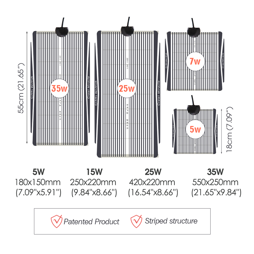 5W 15W 25W 35W Graphene Reptil - огляд і ціна Seedling Heat Pad