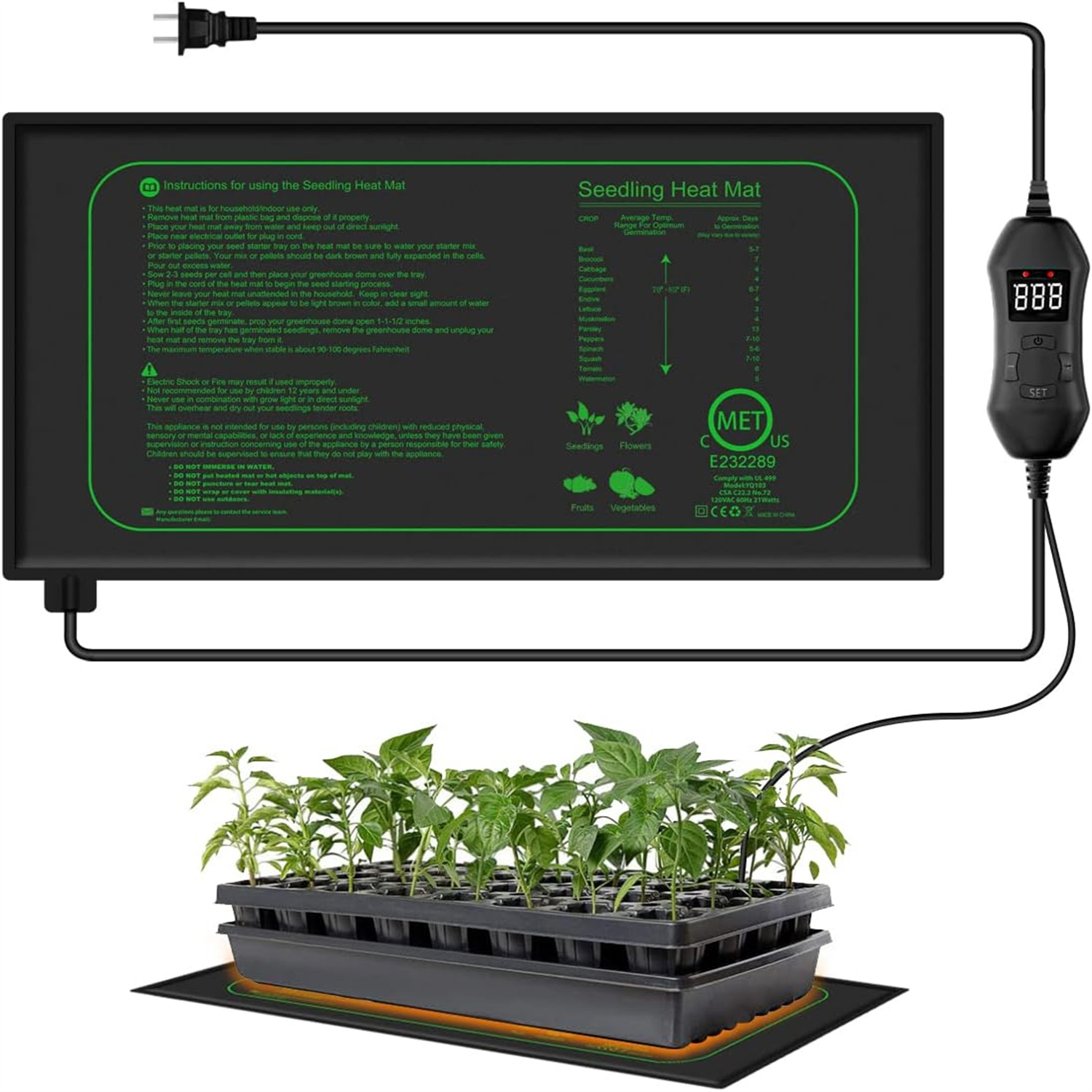 Seedling Heat Mat With Digital - огляд і ціна Seedling Heat Pad